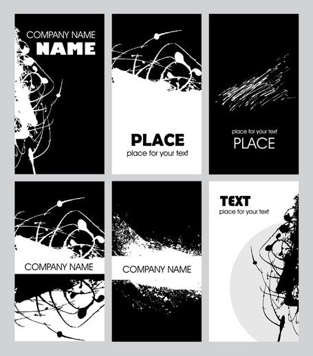 455x518 Free Black And White Rust Card Design Template Vector 2 Clipart