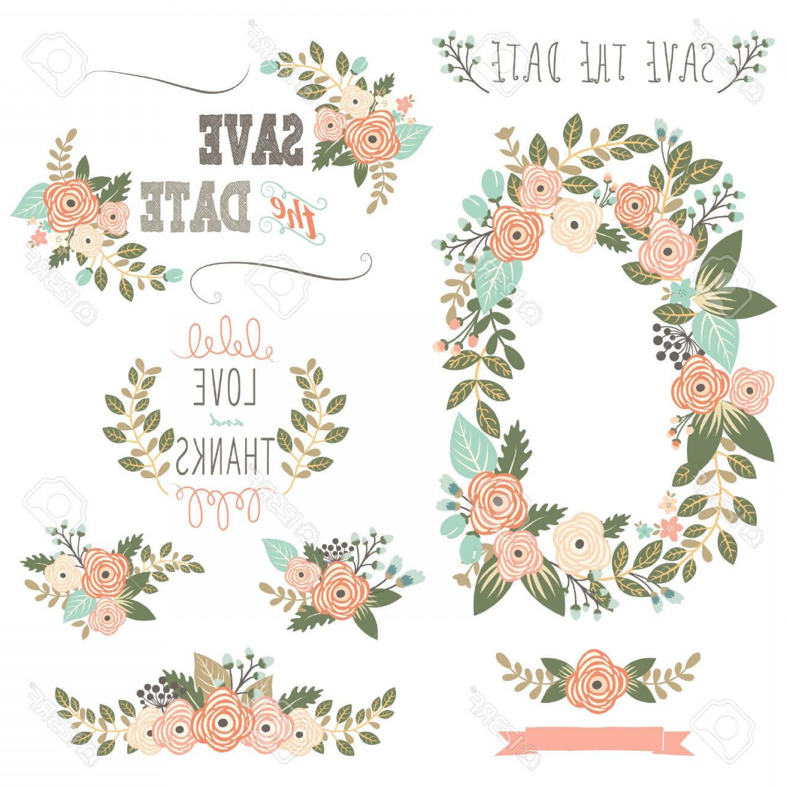 1560x1560 Photostock Vector Vintage Rustic Floral Wreath Rongholland