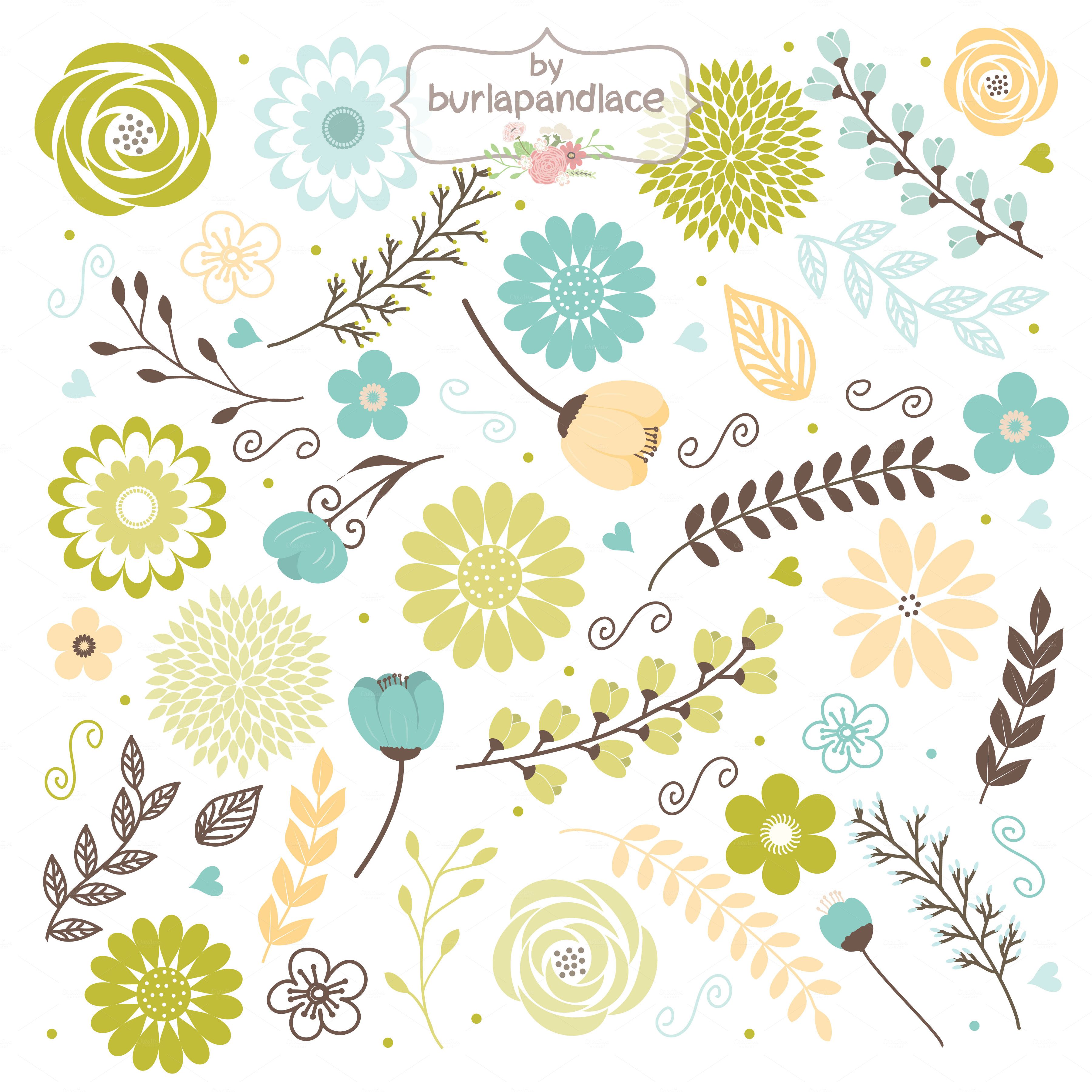 3600x3600 Vector Rustic Flowers By Burlapandlace On Creative Market Cricut