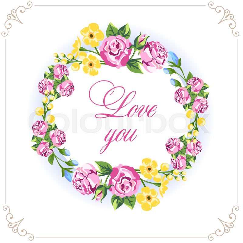 800x800 Invitation Vintage Card. Floral Of Wreaths The Rustic Style