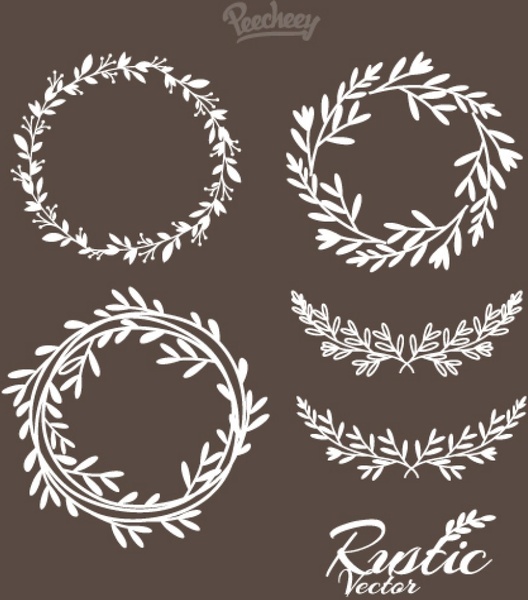 528x600 Hand Drawn Rustic Laurels Free Vector In Adobe Illustrator Ai