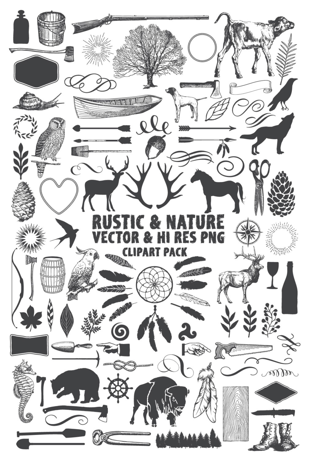 1007x1500 Rustic Clipart Vector