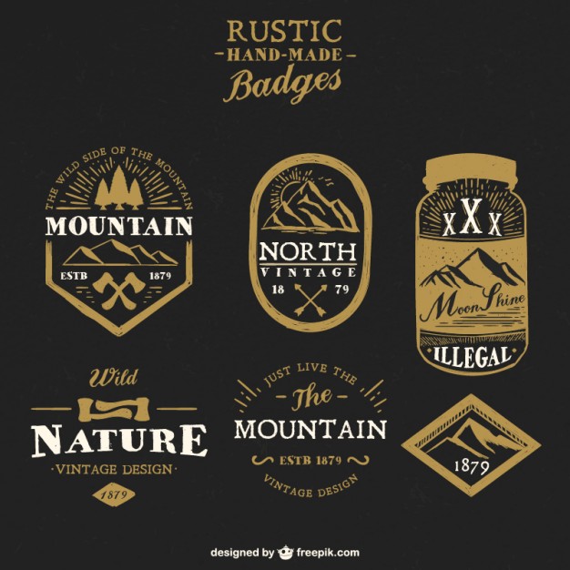 626x626 Rustic Handmade Badges Vector Free Download