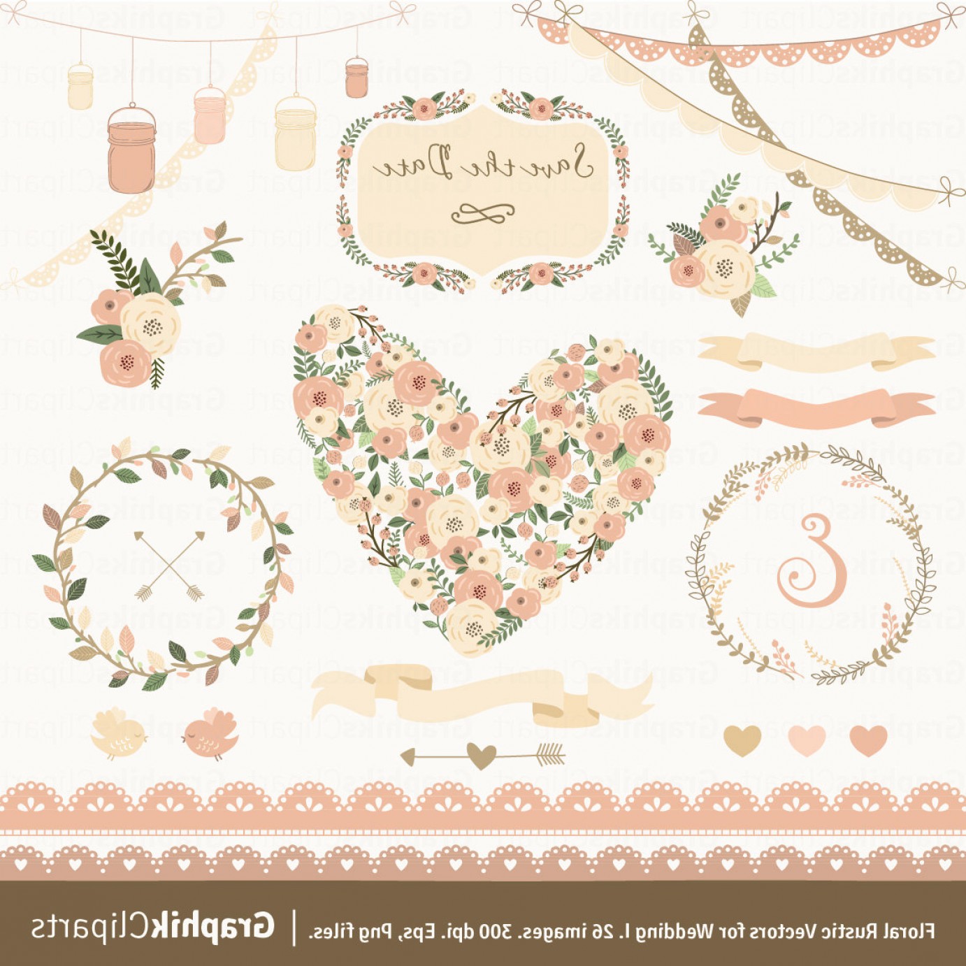 1382x1382 Floral Rustic Vectors For Wedding Rongholland