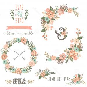 300x300 Stock Illustration Vintage Rustic Floral Wreath Vector
