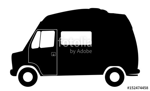 500x302 Retro Short Rv Camper Van Silhouette Stock Image And Royalty Free