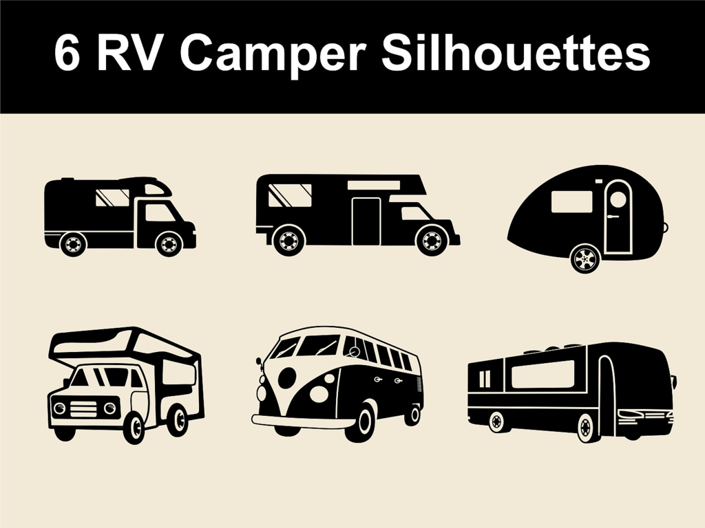 1024x768 Rv Camper Vector Silhouettes For Download