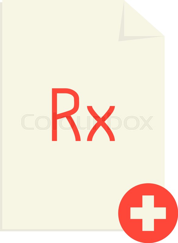 585x800 Medical Prescription With Red Rx Symbol And Cross. Concept Of