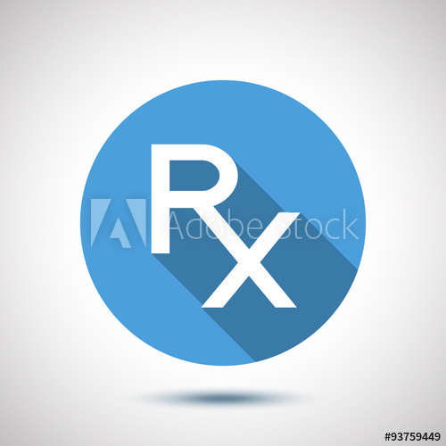 500x500 Rx As A Prescription Symbol. Vector Icon.