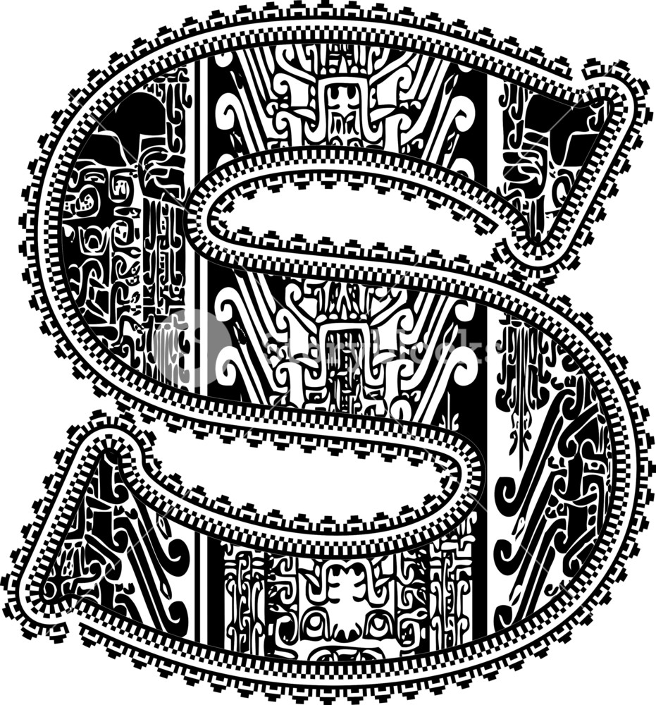 931x1000 Ancient Letter S. Vector Illustration Royalty Free Stock Image