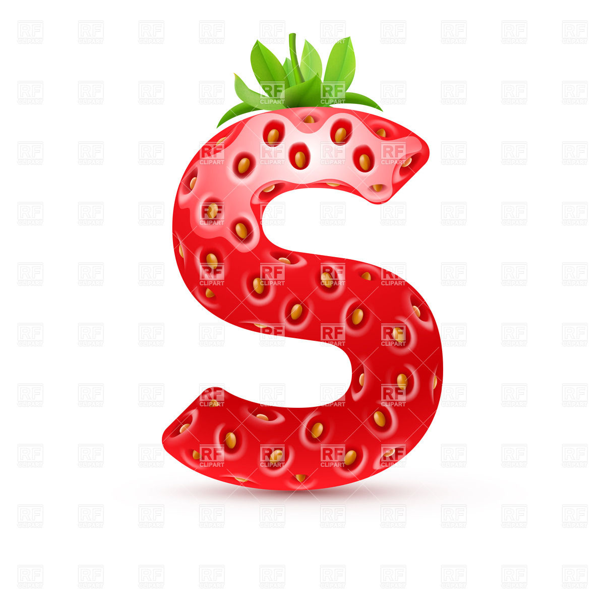 1200x1200 Strawberry Style Font, Letter U Vector Image Vector Artwork Of