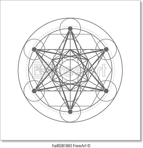 561x581 Free Art Print Of Metatrons Cube. Sacred Geometry Illustration