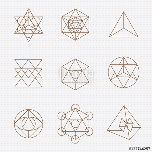 500x500 Sacred Geometry Vector Design Elements. Stock Image And Royalty
