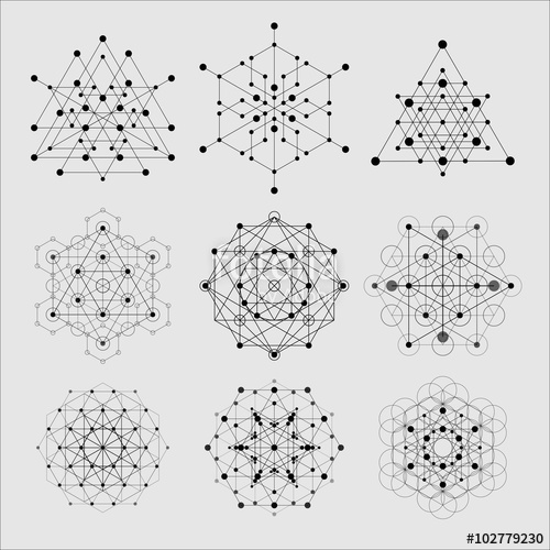 500x500 Sacred Geometry Vector Design Elements. Alchemy, Religion