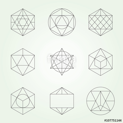 500x500 Sacred Geometry Vector Symbols And Elements Set Stock Image And