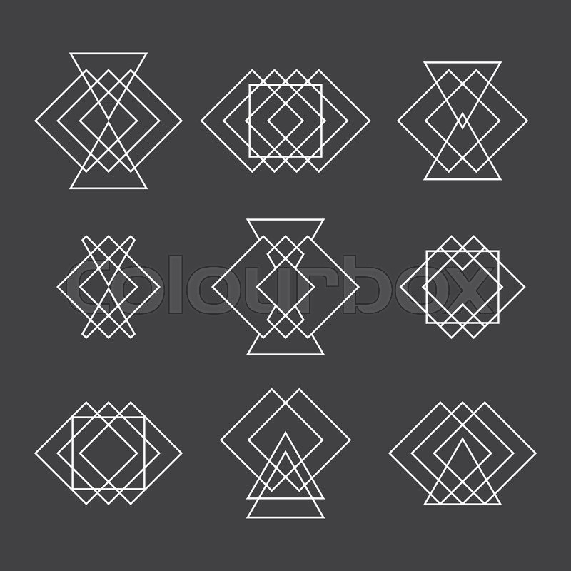 800x800 Set Of Trendy Geometric Shapes. Hipster Logotypes Collection