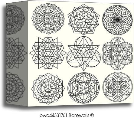 443x390 Canvas Print Of Sacred Geometry Symbols Vector