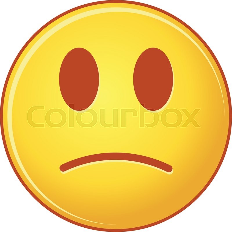 800x800 Vector Sad Emoji Illustration On White Background, Isolated Object