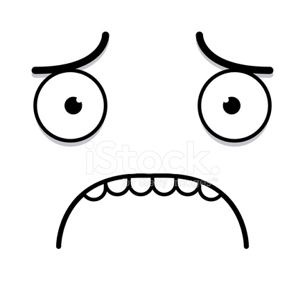 440x440 Vector Cute Cartoon White Sad Face Stock Vector