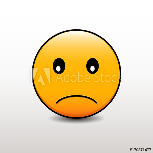 500x500 Emoticon With A Sad Face. Vector Emoji Smiley