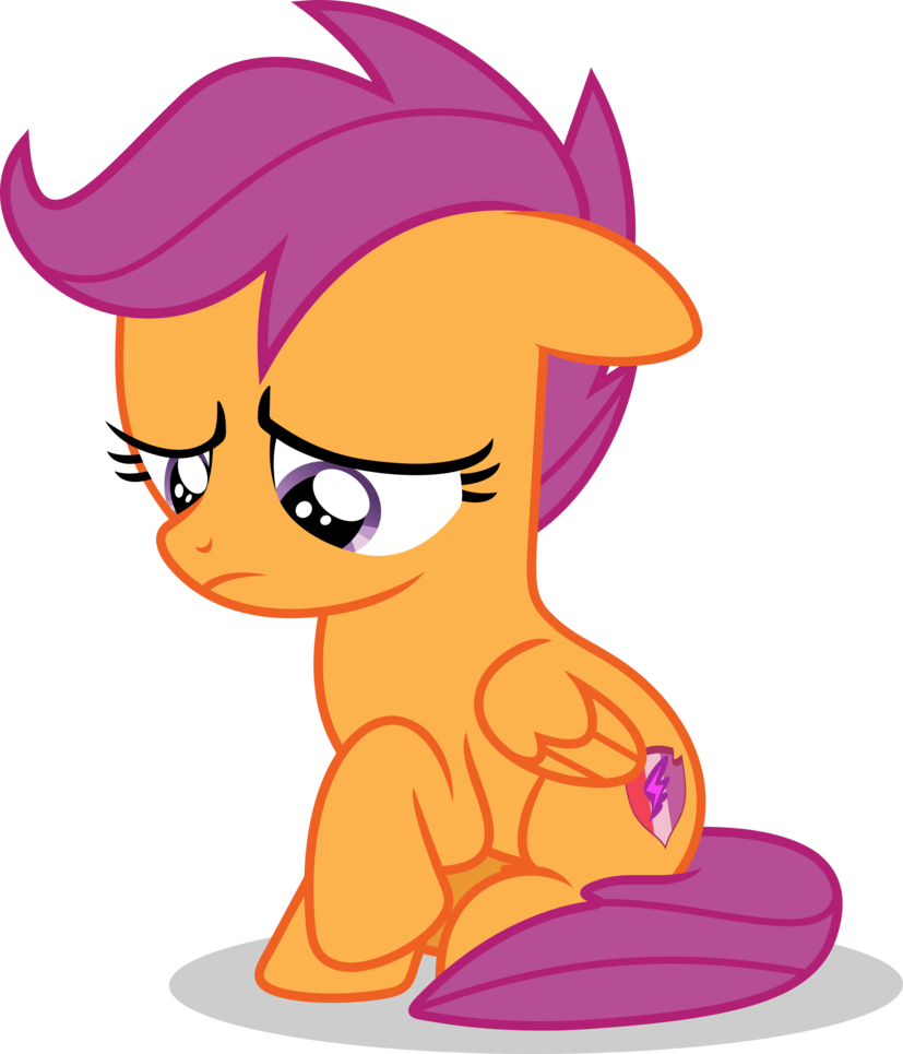 827x965 Mlp Fim Filly Scootaloo (Sad) Vector By Luckreza8