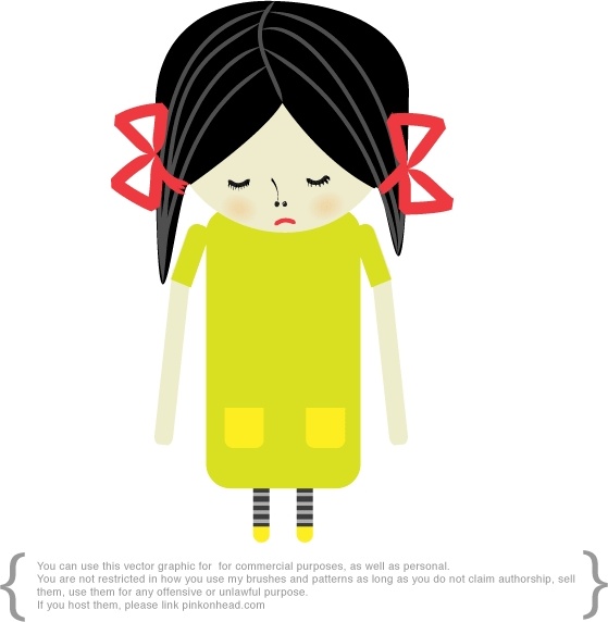 559x572 Sad Girl Free Vector In Adobe Illustrator Ai ( .ai ) Vector