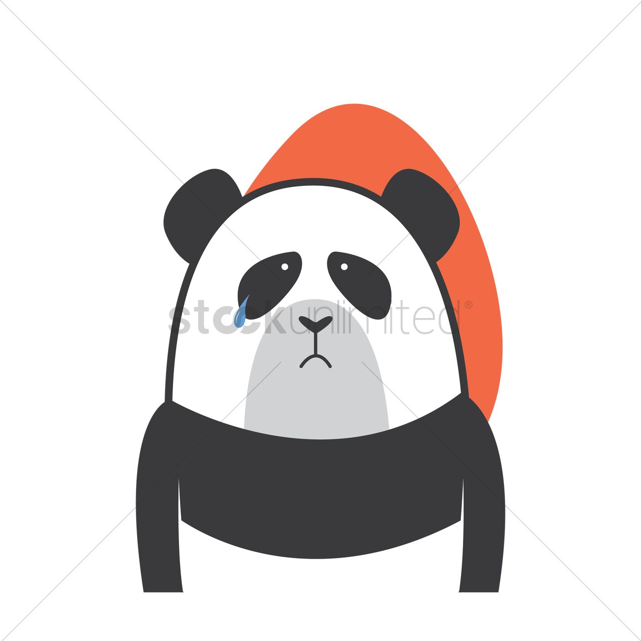 1300x1300 Cartoon Panda Is Sad Vector Image