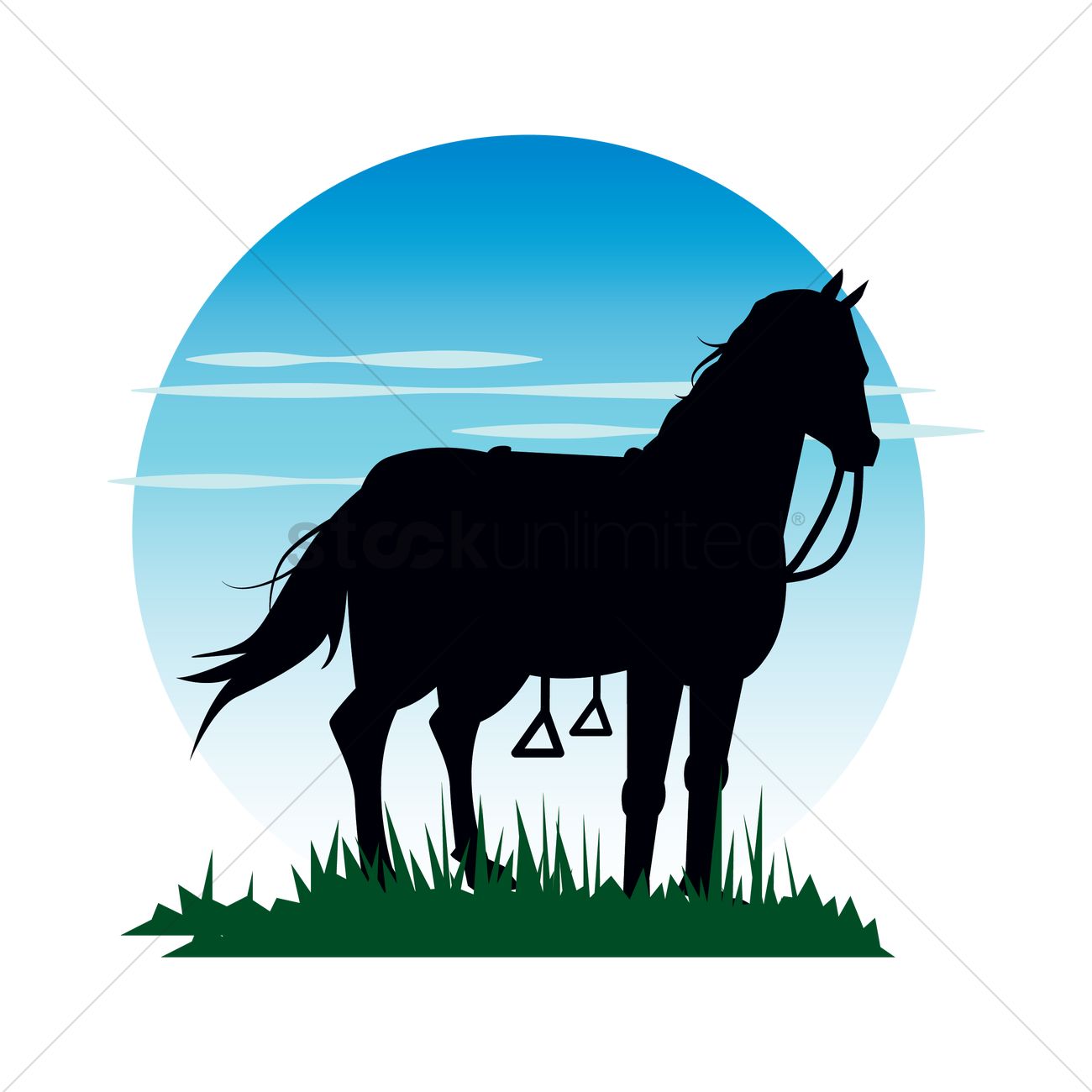 1300x1300 Horse With Saddle Vector Image