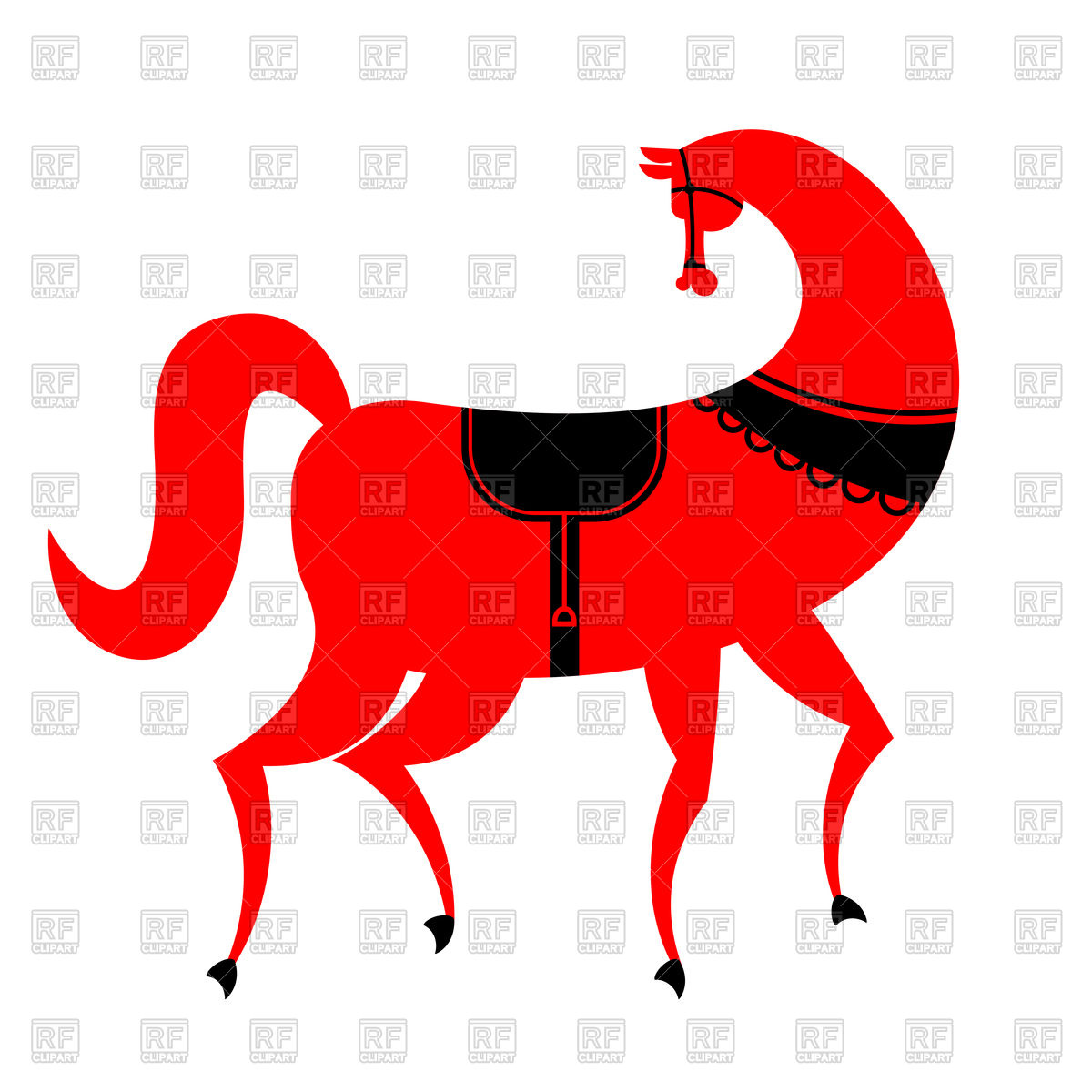 1200x1200 Red Horse With Black Saddle Vector Image Vector Artwork Of