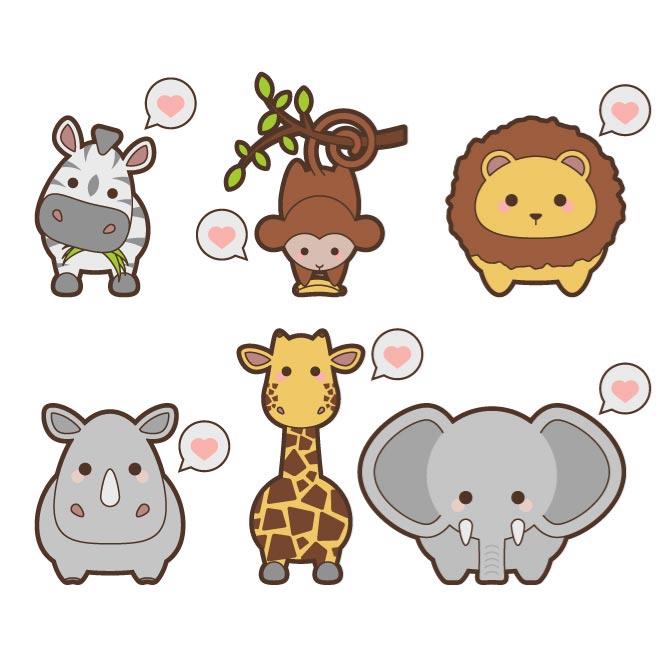 660x660 Free Kawaii Safari Animals Vectors.eps Psd Files, Vectors