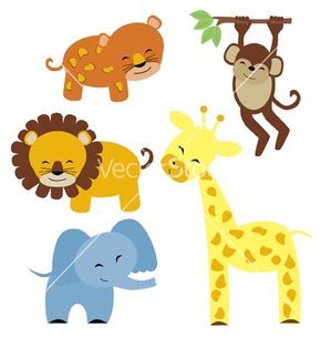 290x305 Baby Safari Animals Vector On Coisas Para Usar