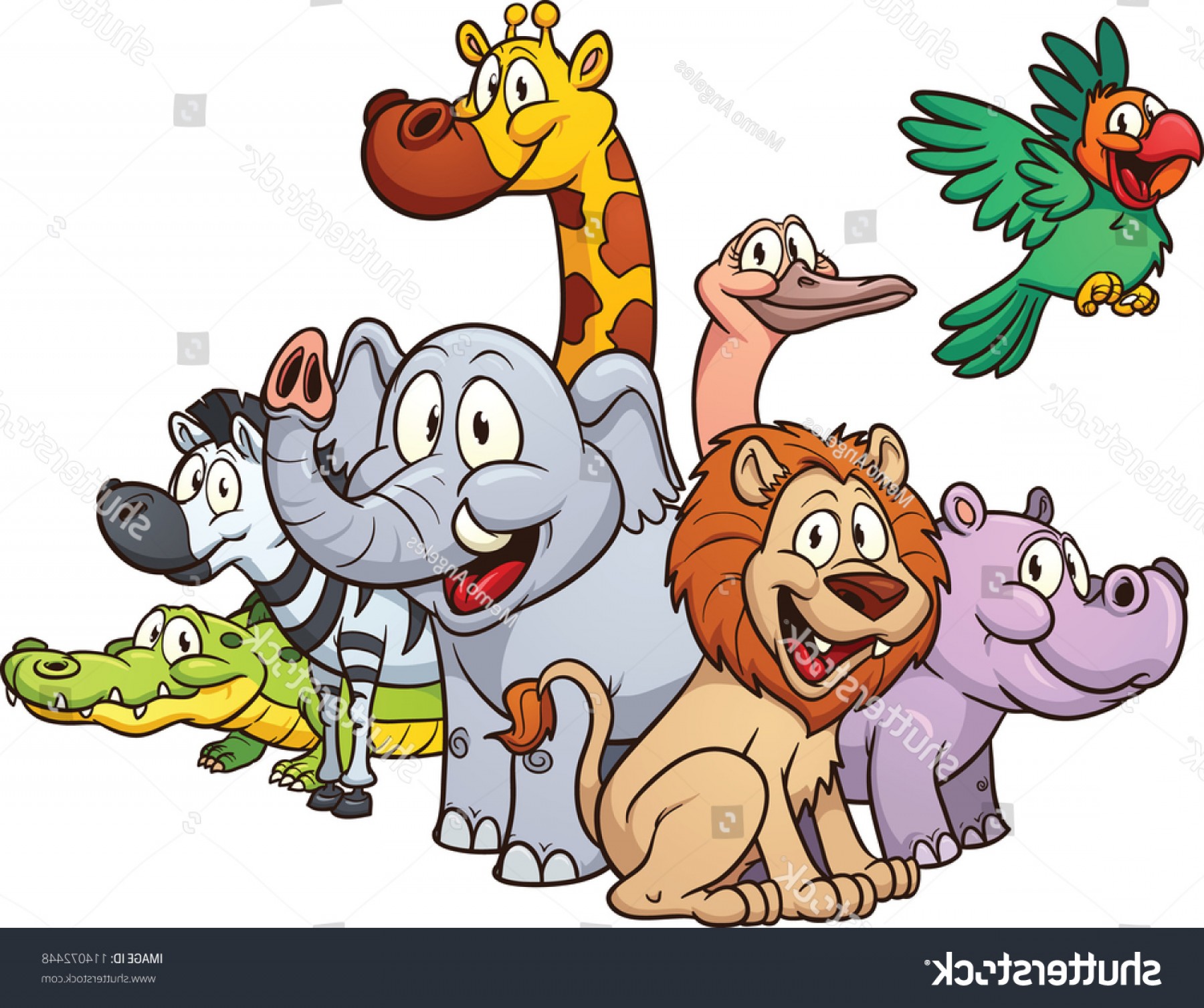 1800x1508 Cartoon Safari Animals Vector Illustration Simple Sohadacouri