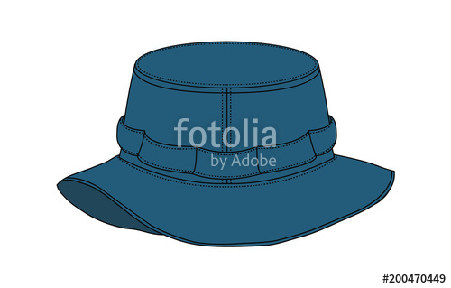 500x319 Illustration Of Safari Hat ( Navy Blue ) Stock Image And Royalty