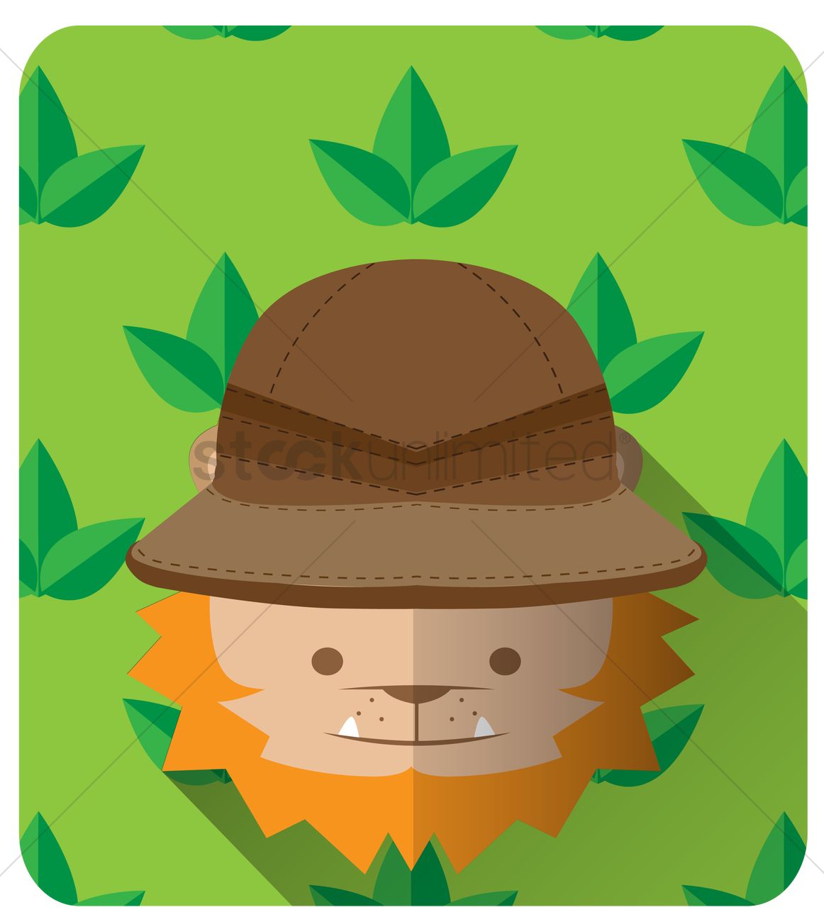 1162x1300 Monster Wearing Safari Hat Vector Image