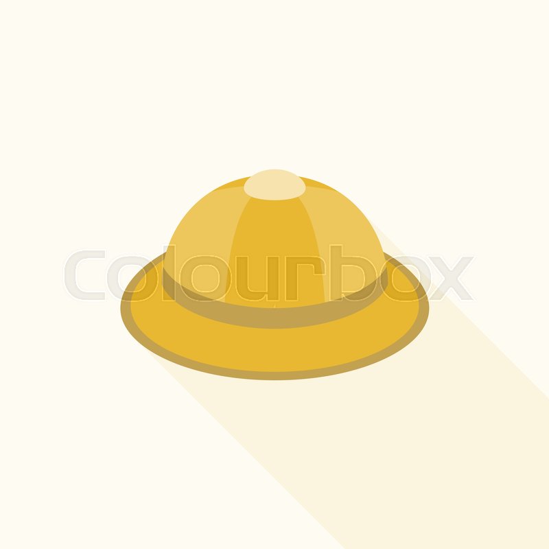 800x800 Safari Hat Icon, Flat Design With Long Shadow Stock Vector