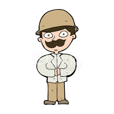 440x440 Cartoon Man In Safari Hat Stock Vector