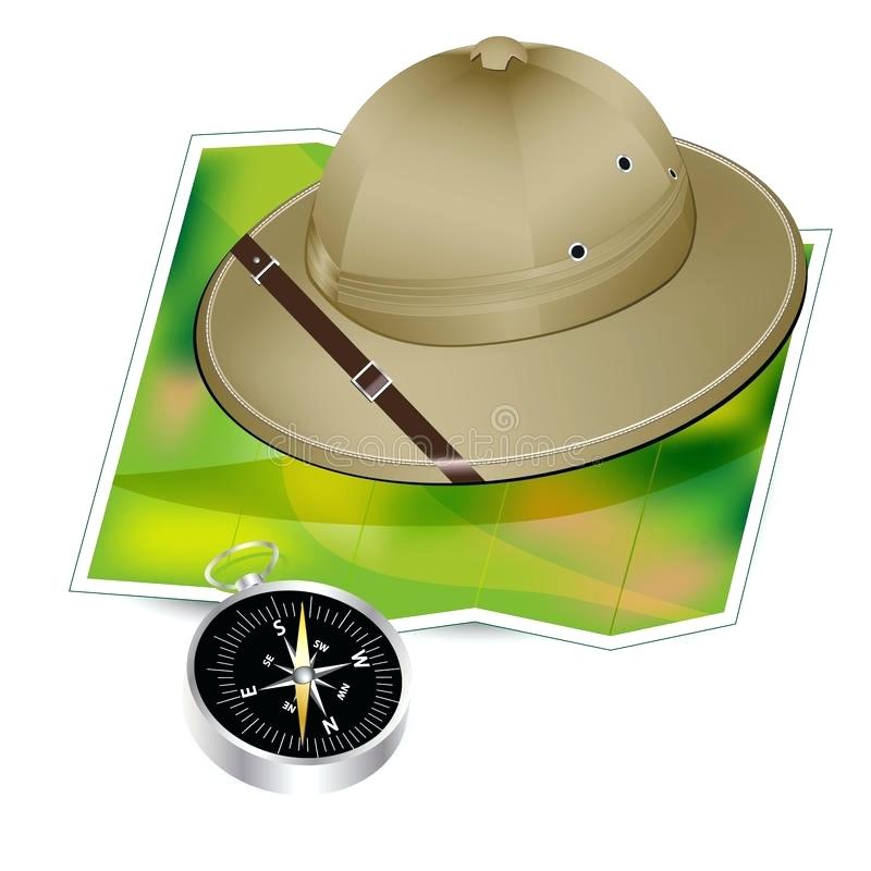 800x800 Download Safari Hat Map And Compass Stock Vector Illustration Of