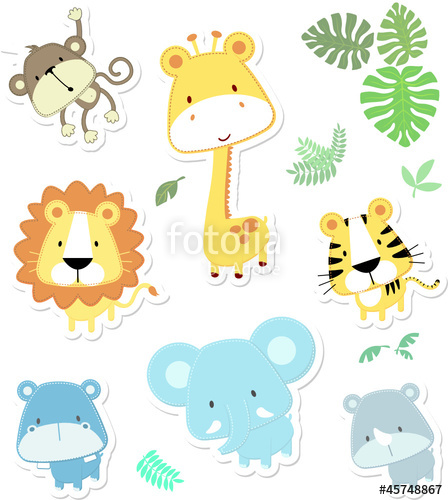 448x500 Cute Safari Animals Stock Image And Royalty Free Vector Files On