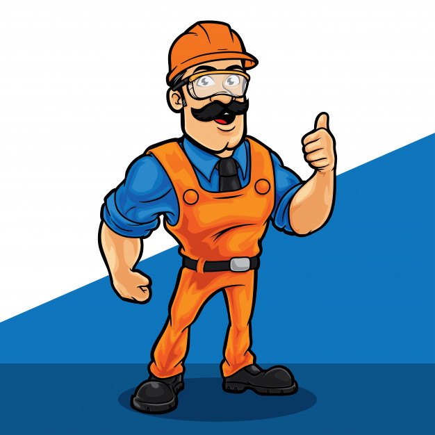 626x626 Man Wearing Helmet And Safety Glasses Thumb Up Vector Premium