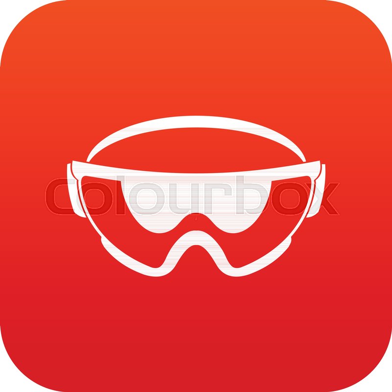 800x800 Safety Glasses Icon Digital Red For Any Design Isolated On White