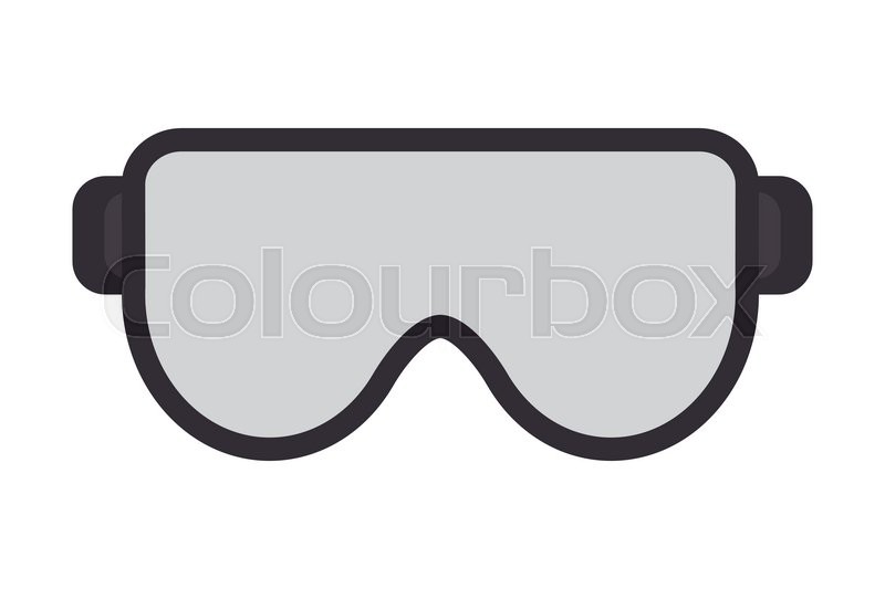 800x533 Flat Design Safety Goggles Icon Vector Illustration Stock Vector