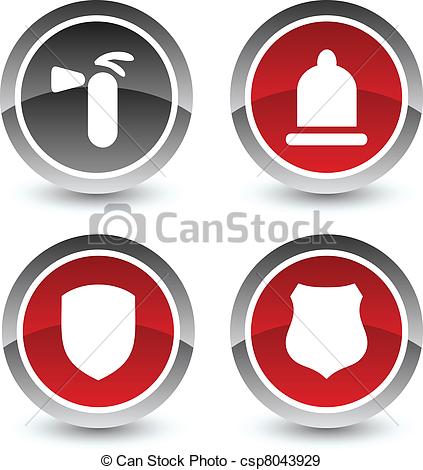 423x470 Safety Icon Set. Vector Illustration. .