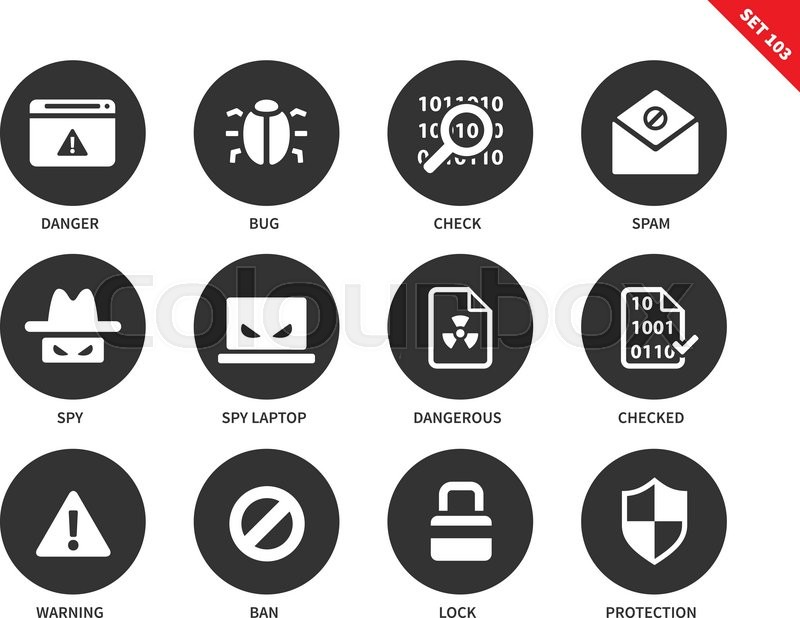 800x618 Security Vector Icons Set. Safe Internet Concepr. Safety And