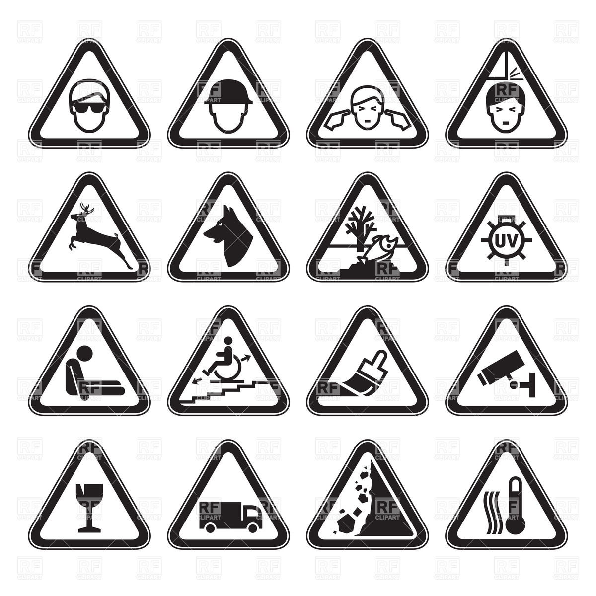 1200x1200 Warning Signs And Safety Symbols Vector Image Vector Artwork Of