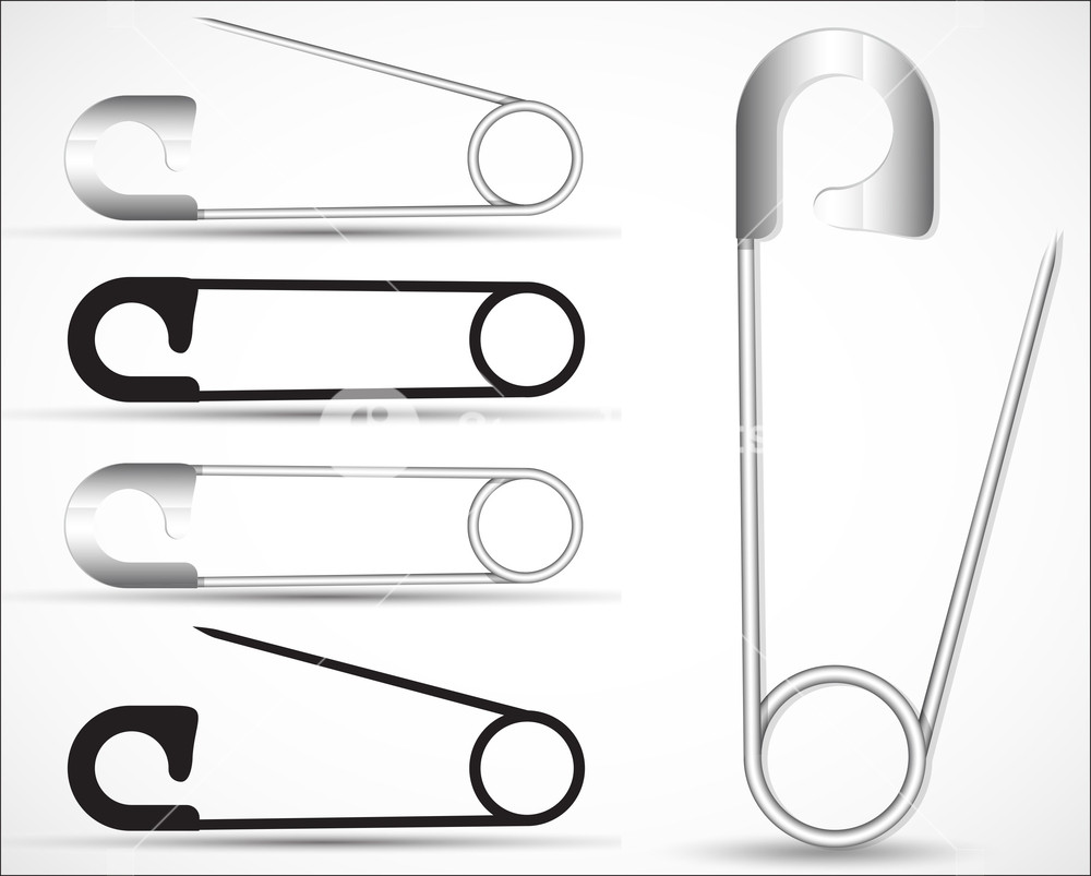 1000x803 Safety Pins Vector Elements Royalty Free Stock Image