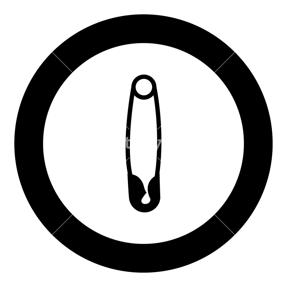 1000x1000 Safety Pin Black Icon In Circle Vector Illustration Isolated