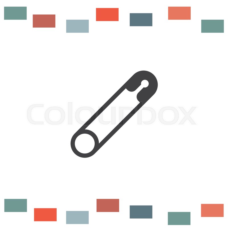 800x800 Safety Pin Vector Icon. Metal Needle Sign. Sewing Accessories