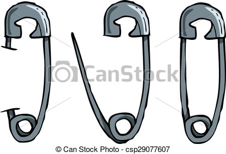 450x306 Safety Pins On A White Background Vector Illustration.