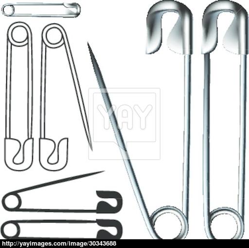 512x511 Safety Pins Vector Illustration Vector