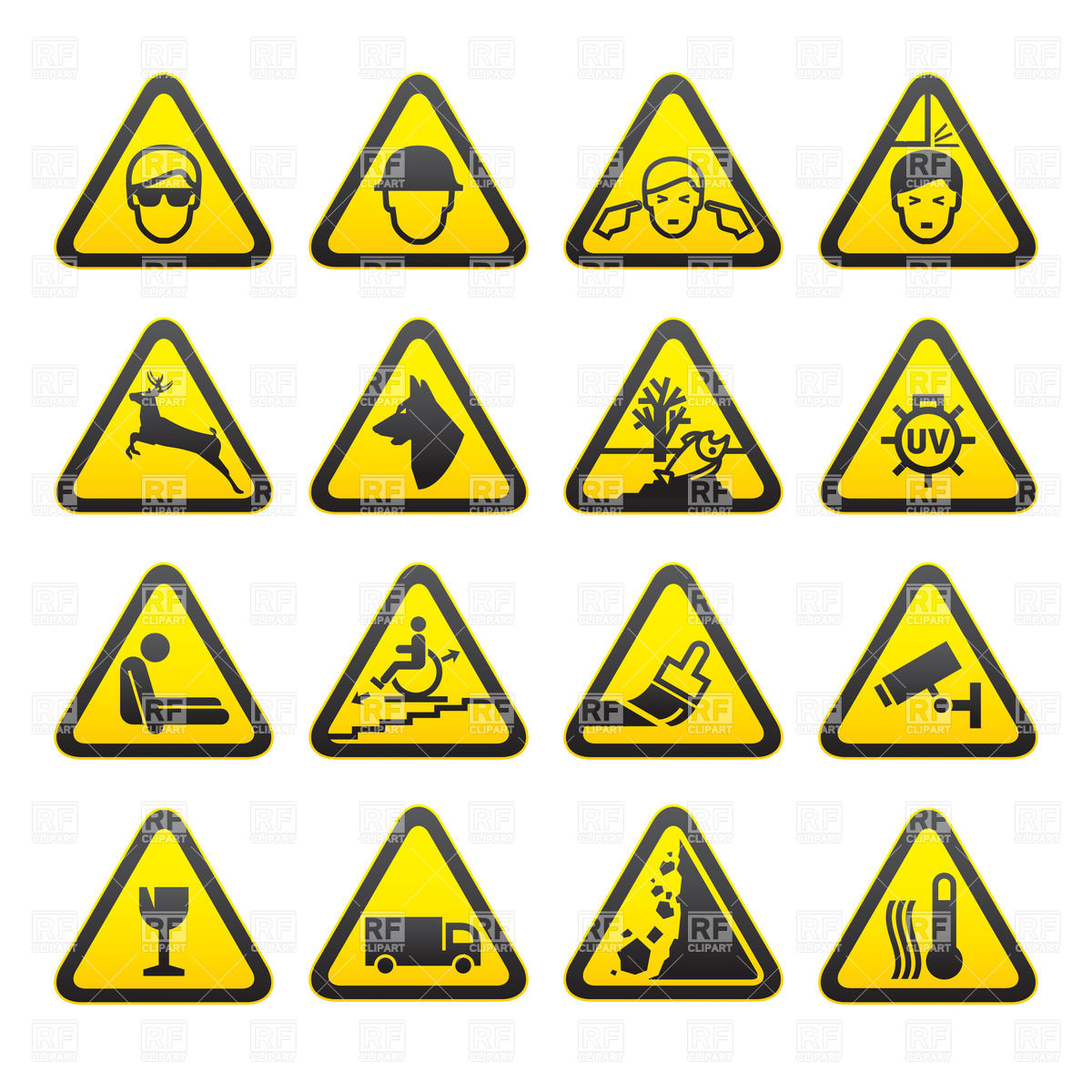 1200x1200 Warning Safety Signs Vector Image Vector Artwork Of Icons And